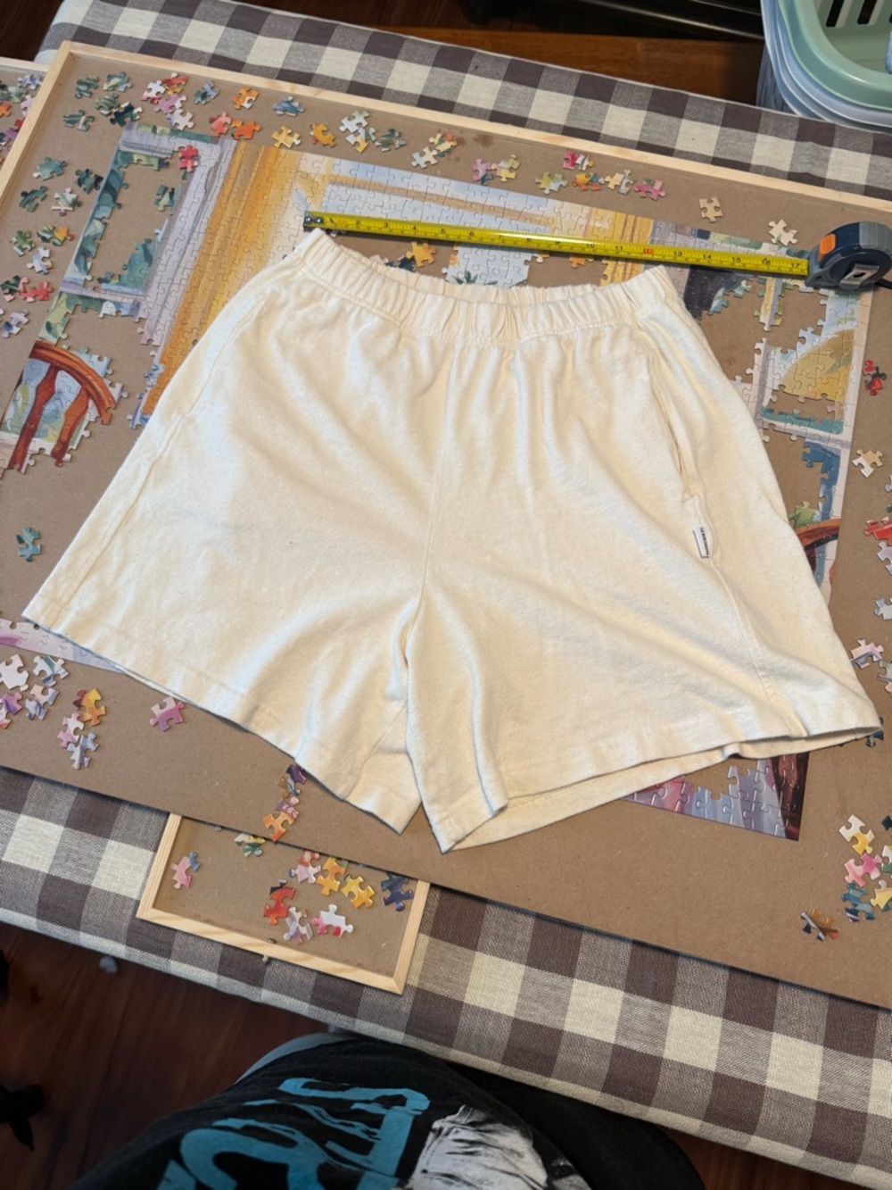 High-Waist Cream Terry Drawstring Shorts - Casual Pull-On